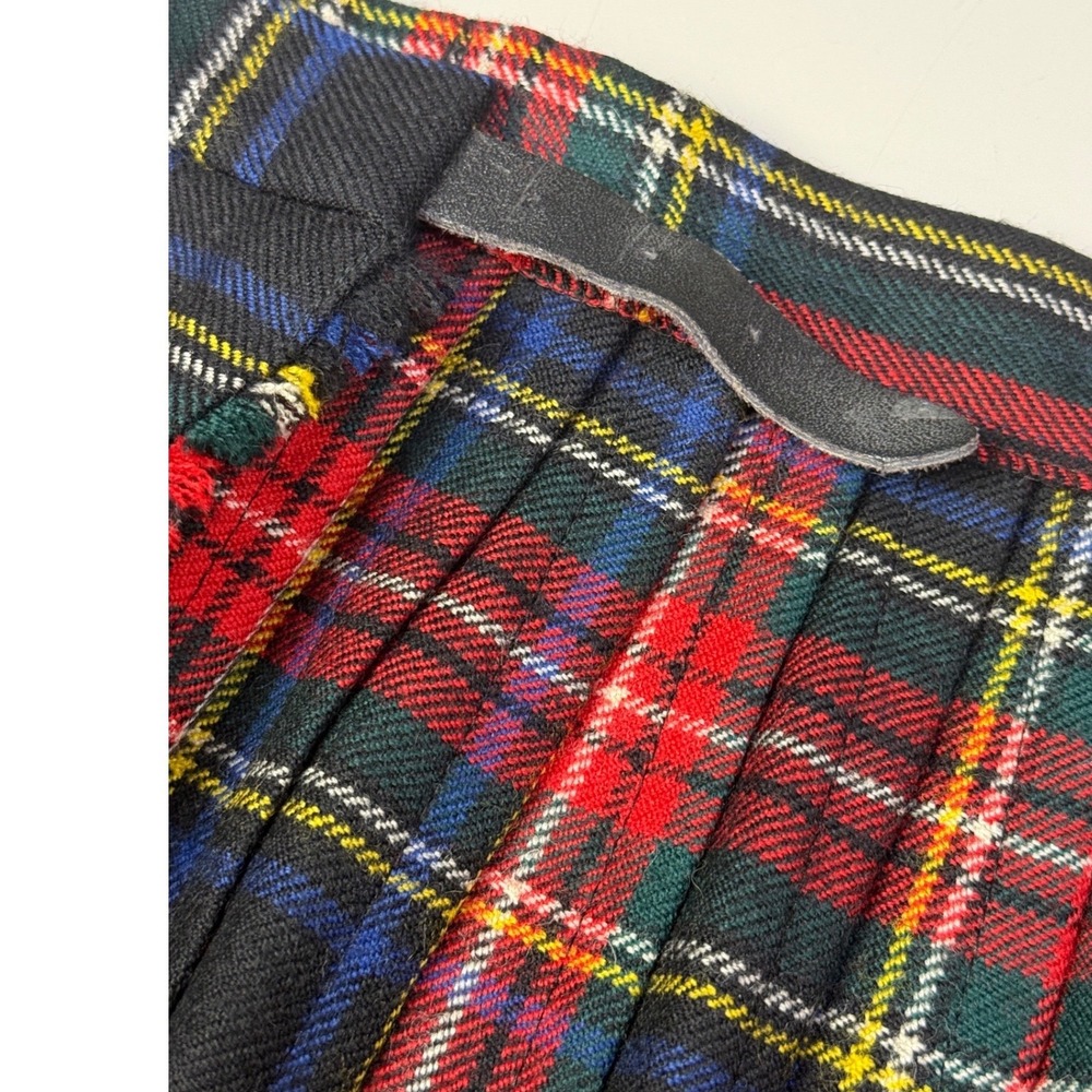 Moffat Woollens Plaid Wool Kilt Skirt Made in Scotland Red Green Tartan USA 10 - Picture 8 of 11